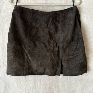 BlankNYC 100% Suede Charcoal Mini Skirt quiet luxury